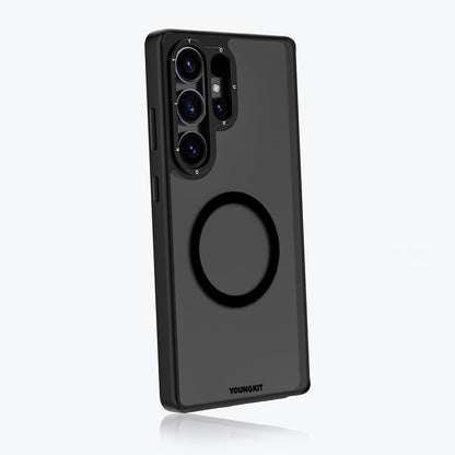 Galaxy S25 Ultra Kılıf M-safe Şarj Özellikli Cam Arka Yüzey TPU Youngkit Gemstone Serisi Kapak - Görsel 8