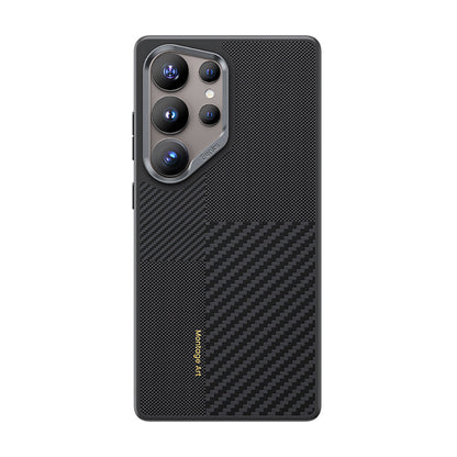 Galaxy S25 Ultra Kılıf M-safe Şarj Özellikli Karbon Fiber Benks Montage Hybrid ArmorPro Kevlar Kapak - Görsel 2