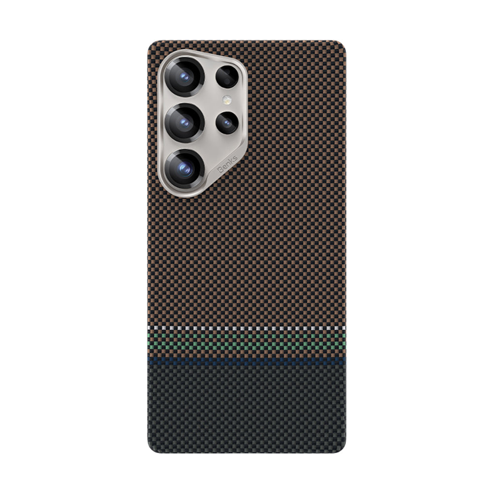 Galaxy S25 Ultra Kılıf M-safe Şarj Özellikli Karbon Fiber Tasarımlı Benks Prestige ArmorAir Kevlar Kapak - Görsel 2