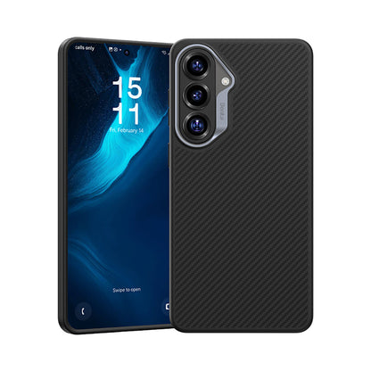 Galaxy S26 Kılıf Karbon Fiber M-safe Şarj Özellikli Benks Hybrid ArmorPro 600D Kevlar Kapak - Görsel 3