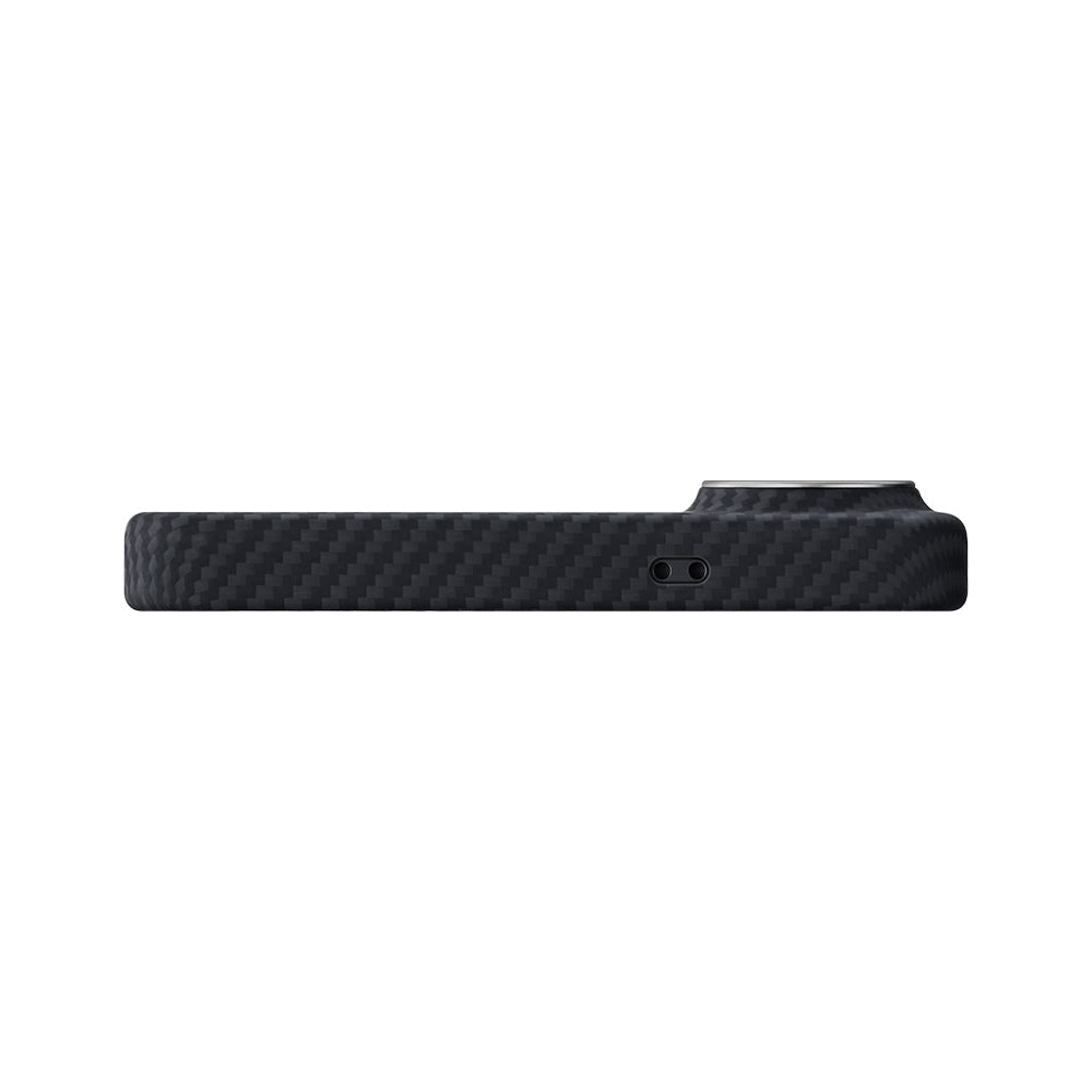 Galaxy S26 Kılıf M-safe Şarj Özellikli 600D Aramid Fiber Pitaka Edge Serisi Black-Grey Twill Kapak - Görsel 6