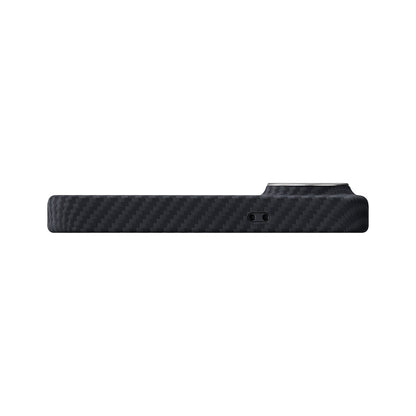 Galaxy S26 Kılıf M-safe Şarj Özellikli 600D Aramid Fiber Pitaka Edge Serisi Black-Grey Twill Kapak - Görsel 6