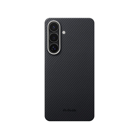 Galaxy S26 Kılıf M-safe Şarj Özellikli 600D Aramid Fiber Pitaka Edge Serisi Black-Grey Twill Kapak