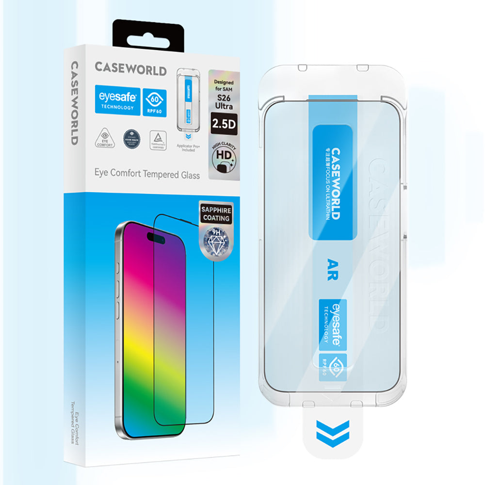 Galaxy S26 Plus CaseWorld Applicator Serisi 2.5D Eyesafe Mavi Işık Teknolojili 0.25mm Temperli Cam Ekran Koruyucu+ Uygulama Aparatı - Görsel 3