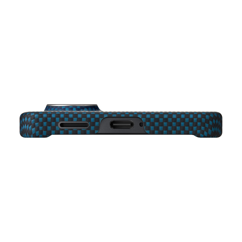 Galaxy S26 Plus Kılıf M-safe Şarj Özellikli Aramid Fiber Pitaka Tactile Woven Sunset-Moonrise Serisi Kapak - Görsel 4