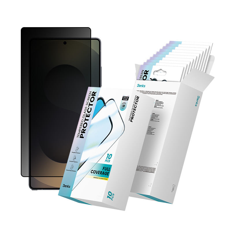 Galaxy S26 Ultra Hidrofobik Ve Oleofobik Özellikli Benks 0.3mm Privacy Air Shield Ekran Koruyucu 10'lu Paket - Görsel 2