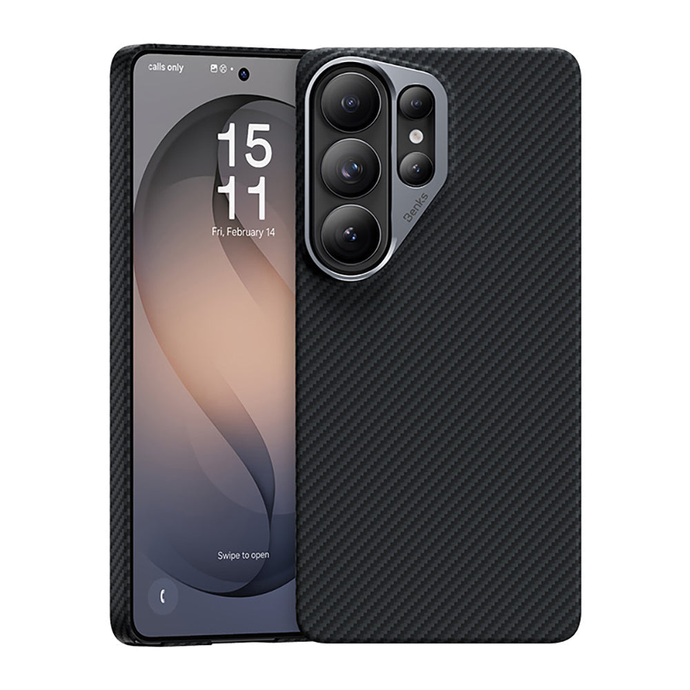 Galaxy S26 Ultra Kılıf Benks M-safe Şarj Özellikli Magnetik ArmorAir 600D Kevlar Fiber Kapak - Görsel 3
