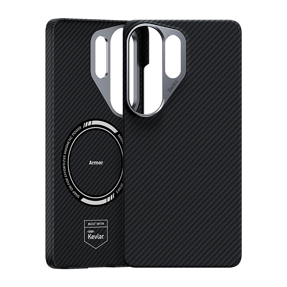 Galaxy S26 Ultra Kılıf Benks M-safe Şarj Özellikli Magnetik ArmorAir 600D Kevlar Fiber Kapak - Görsel 4