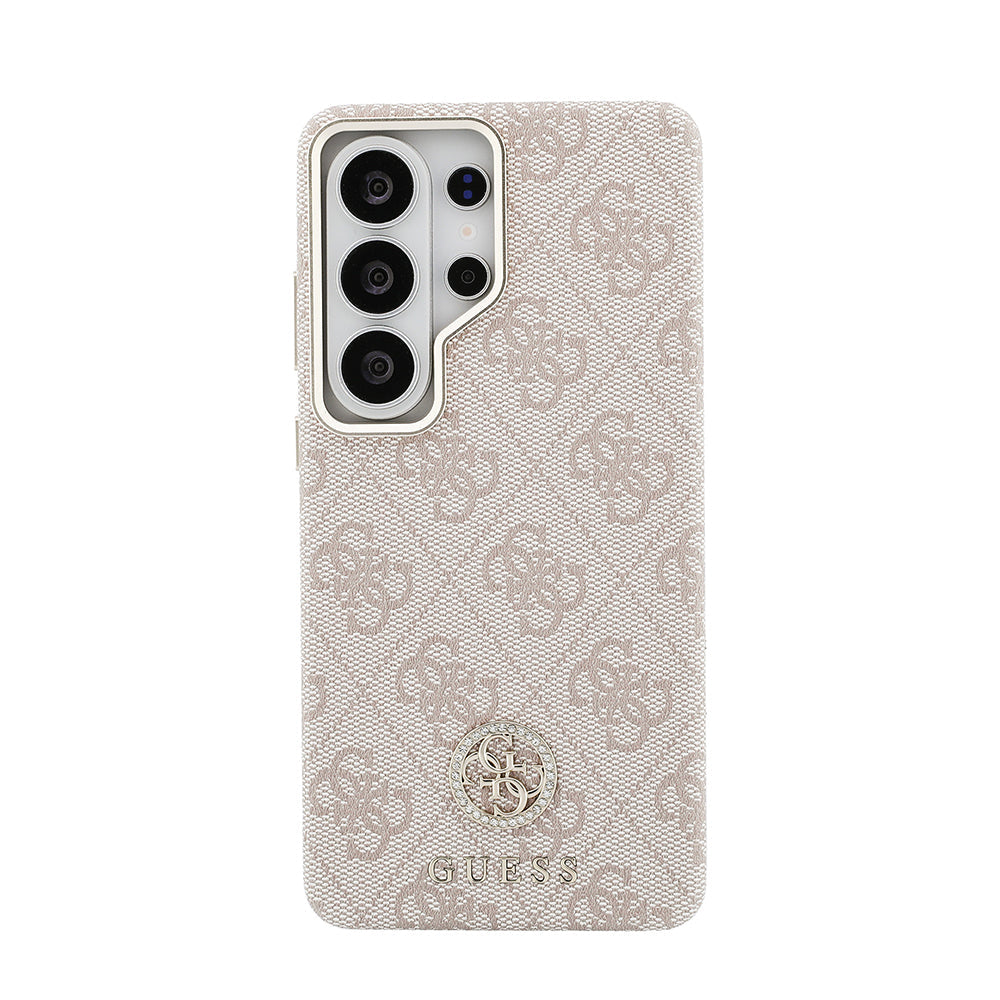 Galaxy S26 Ultra Kılıf Guess Orjinal Lisanslı M-safe Şarj Özellikli Gold Metal Kamera Çerçeveli Taşlı 4G Logolu Kapak - Görsel 3