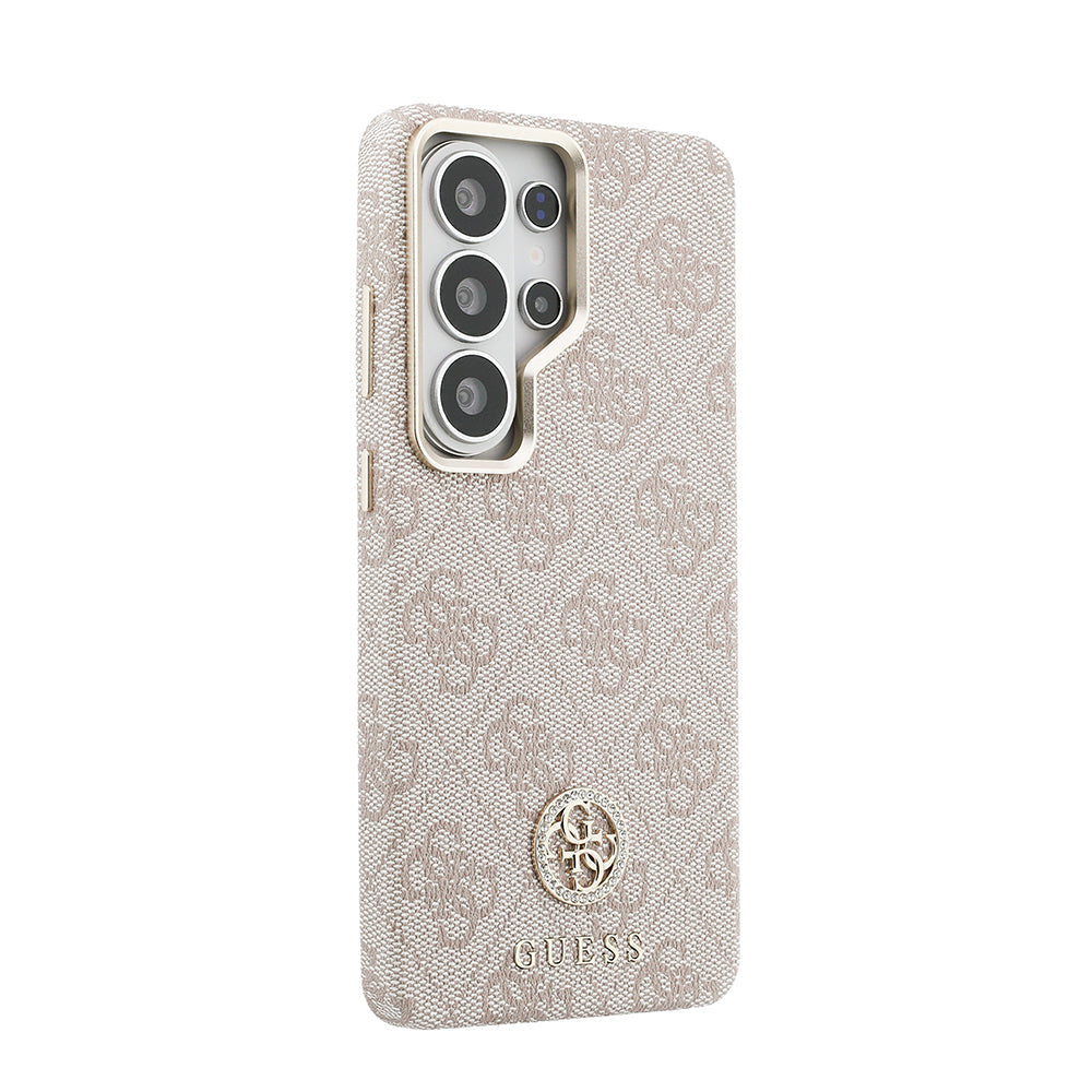 Galaxy S26 Ultra Kılıf Guess Orjinal Lisanslı M-safe Şarj Özellikli Gold Metal Kamera Çerçeveli Taşlı 4G Logolu Kapak - Görsel 4