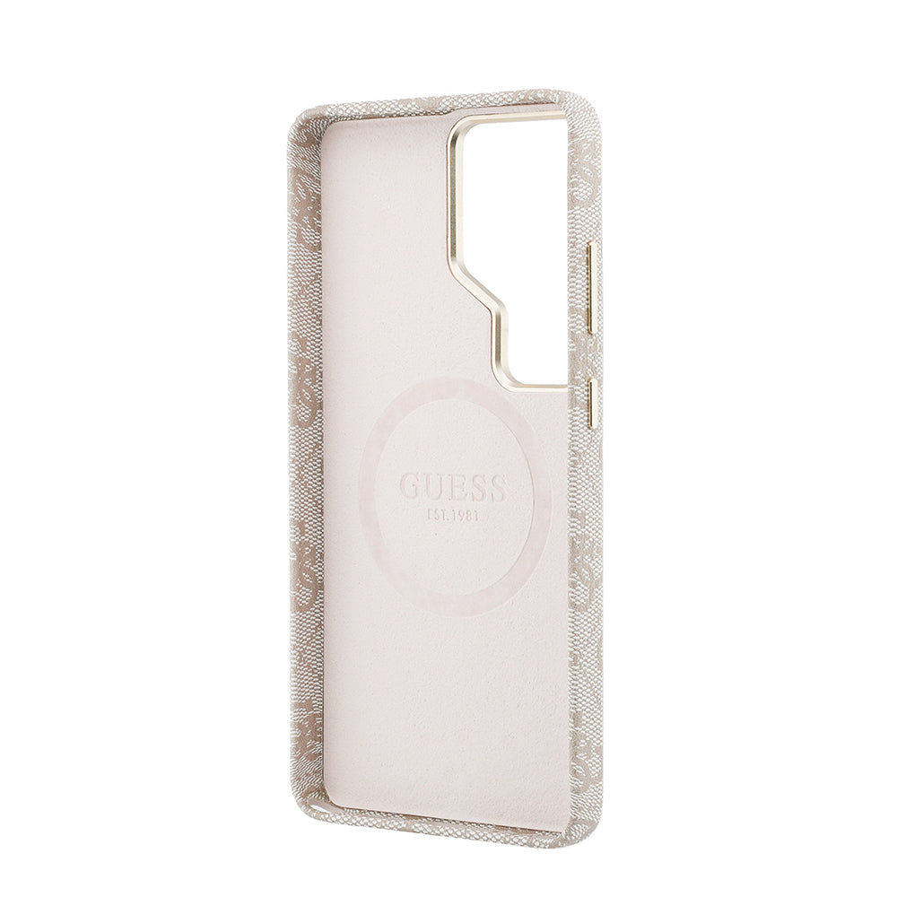 Galaxy S26 Ultra Kılıf Guess Orjinal Lisanslı M-safe Şarj Özellikli Gold Metal Kamera Çerçeveli Taşlı 4G Logolu Kapak - Görsel 7