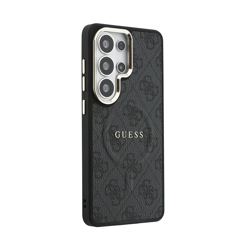 Galaxy S26 Ultra Kılıf Guess Orjinal Lisanslı M-safe Şarj Özellikli Metal Kamera Çerçeveli PU Deri 4G Desenli Yazı Logolu Kapak - Görsel 4