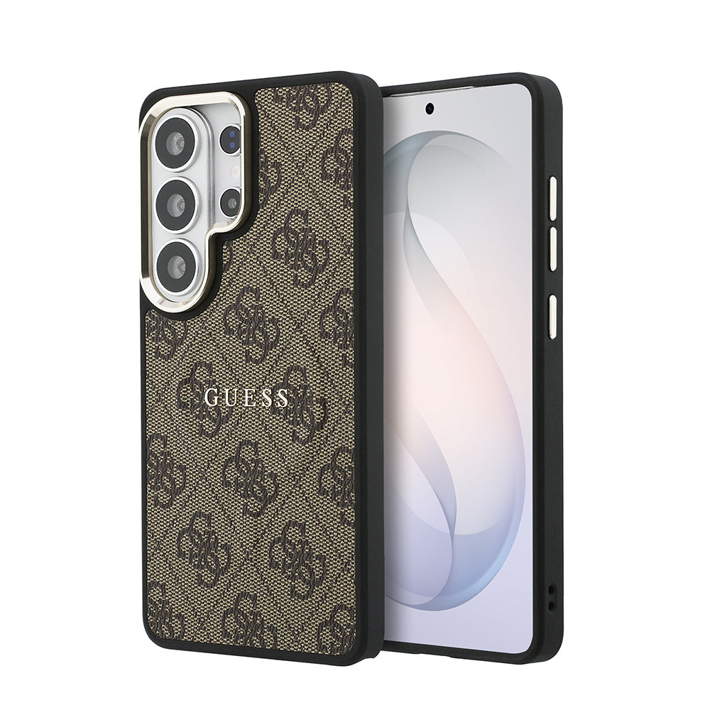Galaxy S26 Ultra Kılıf Guess Orjinal Lisanslı M-safe Şarj Özellikli Metal Kamera Çerçeveli PU Deri 4G Desenli Yazı Logolu Kapak - Görsel 11