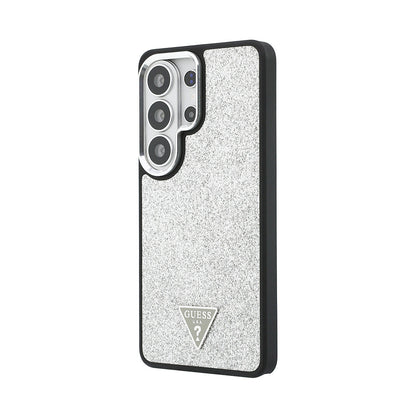 Galaxy S26 Ultra Kılıf Guess Orjinal Lisanslı M-safe Şarj Özellikli Metal Kamera Çerçeveli Üçgen Logolu Glitter Kapak - Görsel 2