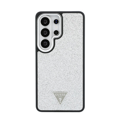 Galaxy S26 Ultra Kılıf Guess Orjinal Lisanslı M-safe Şarj Özellikli Metal Kamera Çerçeveli Üçgen Logolu Glitter Kapak - Görsel 3