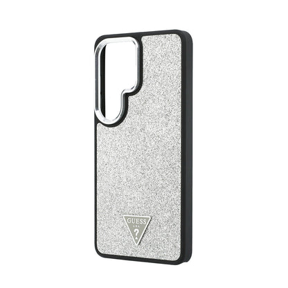 Galaxy S26 Ultra Kılıf Guess Orjinal Lisanslı M-safe Şarj Özellikli Metal Kamera Çerçeveli Üçgen Logolu Glitter Kapak - Görsel 6