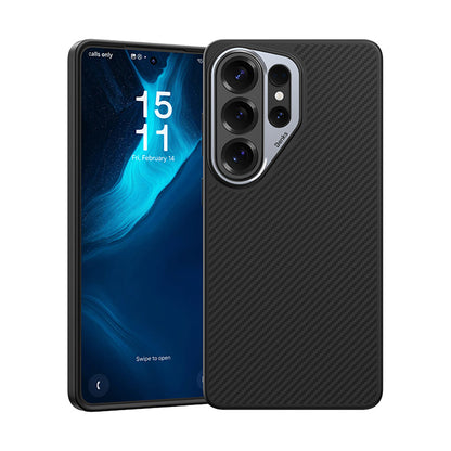 Galaxy S26 Ultra Kılıf Karbon Fiber M-safe Şarj Özellikli Benks Hybrid ArmorPro 600D Kevlar Kapak - Görsel 3