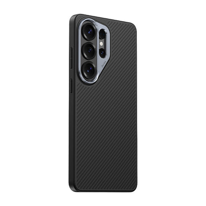 Galaxy S26 Ultra Kılıf Karbon Fiber M-safe Şarj Özellikli Benks Hybrid ArmorPro 600D Kevlar Kapak - Görsel 2