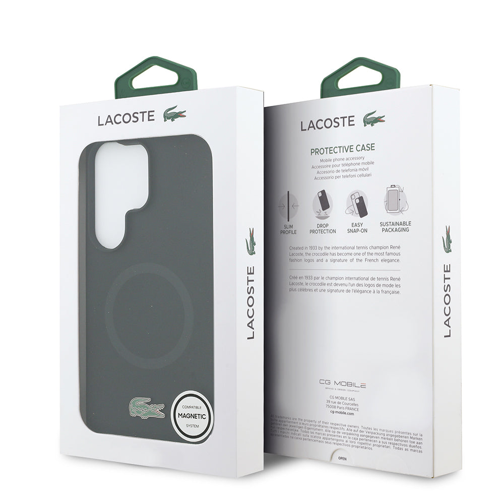 Galaxy S26 Ultra Kılıf Lacoste Orjinal Lisanslı M-safe Şarj Özellikli İkonik Logolu Metal Kamera Çerçeveli Silikon Kapak - Görsel 8