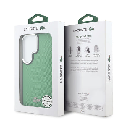 Galaxy S26 Ultra Kılıf Lacoste Orjinal Lisanslı PU Pike Desenli Arka Yüzey İkonik Timsah Metal Logolu Kapak - Görsel 8