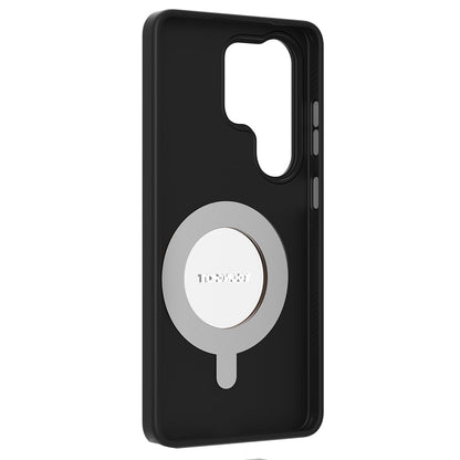 Galaxy S26 Ultra Kılıf M-safe Şarj Özellikli 360° Standlı Basit Mat Deri Desenli Youngkit Tech Leather Serisi Kapak - Görsel 9