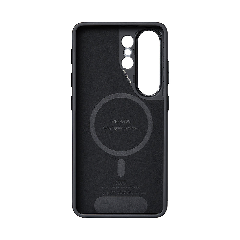 Galaxy S26 Ultra Kılıf M-safe Şarj Özellikli 600D Aramid Fiber Pitaka Cairn Serisi Black-Grey Twill Kapak - Görsel 2
