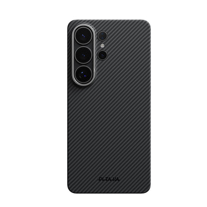 Galaxy S26 Ultra Kılıf M-safe Şarj Özellikli 600D Aramid Fiber Pitaka Ultra-Slim Classic Serisi Black-Grey Twill Kapak - Görsel 2