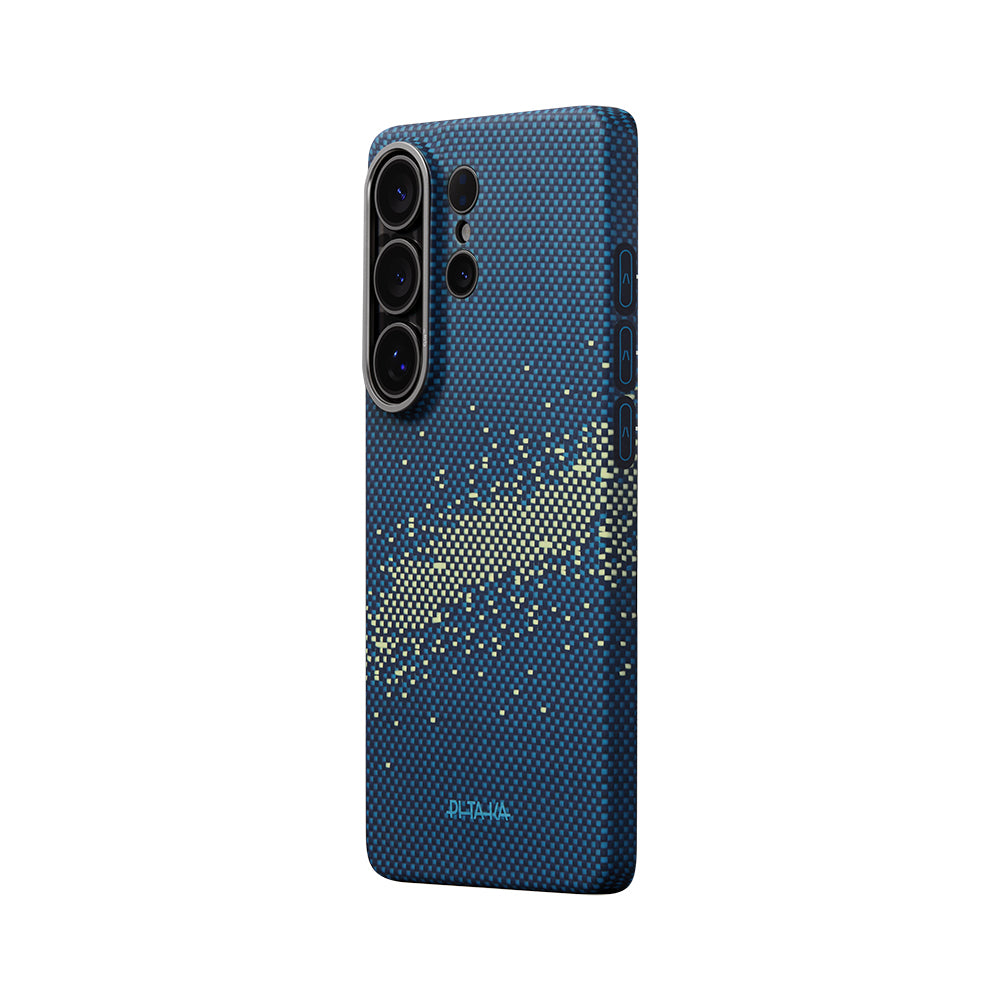 Galaxy S26 Ultra Kılıf M-safe Şarj Özellikli Aramid Fiber Pitaka Tactile Woven Starpeak Edge Serisi Milky Way Galaxy Kapak - Görsel 3