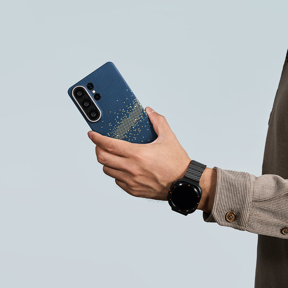 Galaxy S26 Ultra Kılıf M-safe Şarj Özellikli Aramid Fiber Pitaka Tactile Woven Starpeak Edge Serisi Milky Way Galaxy Kapak - Görsel 10