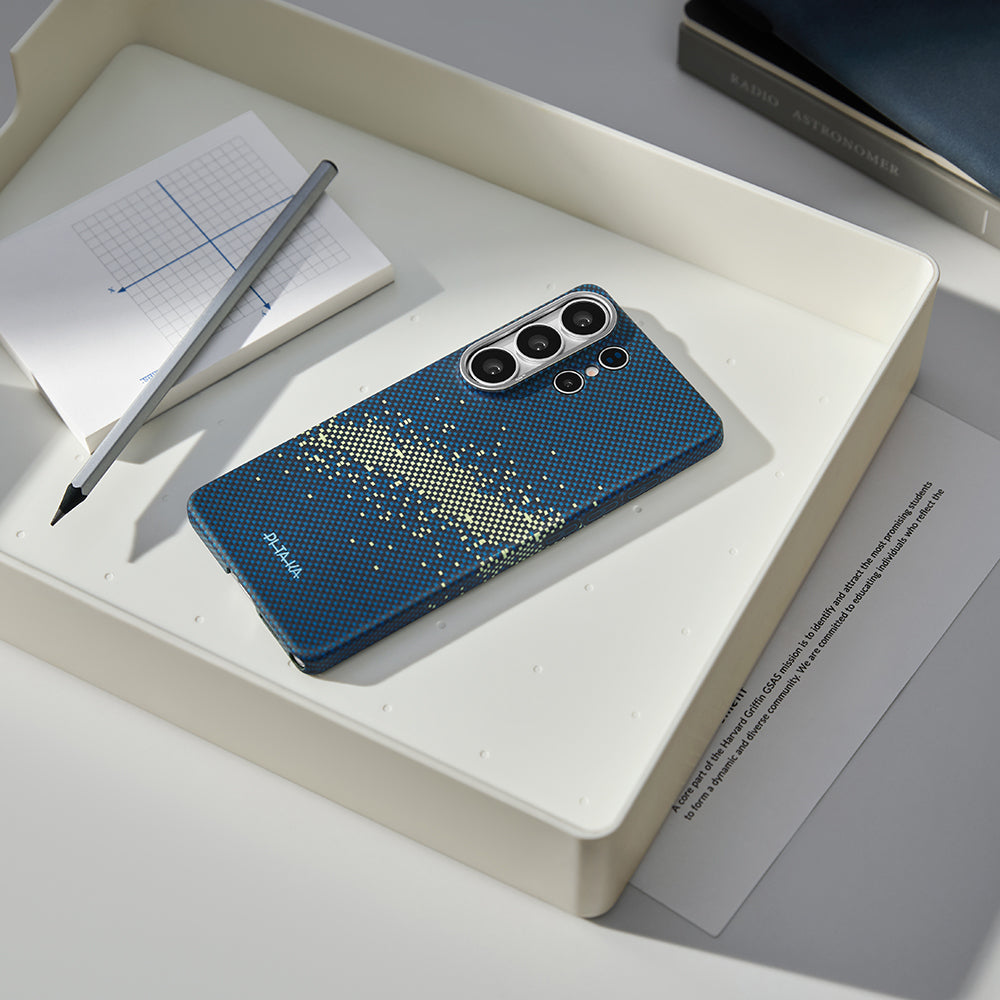 Galaxy S26 Ultra Kılıf M-safe Şarj Özellikli Aramid Fiber Pitaka Tactile Woven Starpeak Edge Serisi Milky Way Galaxy Kapak - Görsel 13
