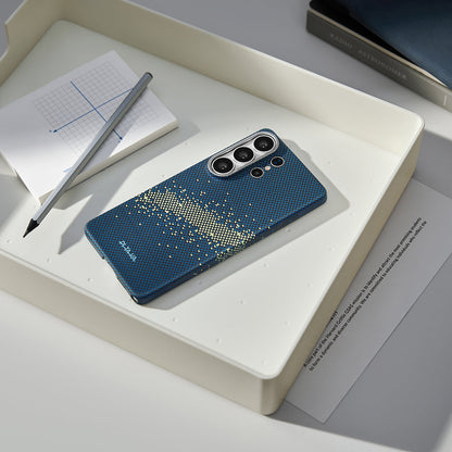 Galaxy S26 Ultra Kılıf M-safe Şarj Özellikli Aramid Fiber Pitaka Tactile Woven Starpeak Edge Serisi Milky Way Galaxy Kapak - Görsel 13