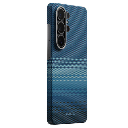 Galaxy S26 Ultra Kılıf M-safe Şarj Özellikli Aramid Fiber Pitaka Tactile Woven Sunset-Moonrise Serisi Kapak - Görsel 2