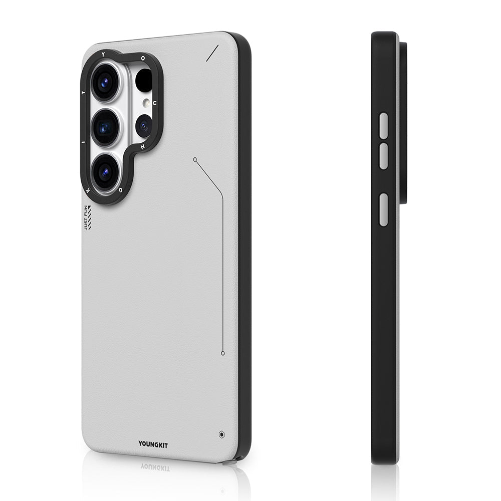 Galaxy S26 Ultra Kılıf M-safe Şarj Özellikli Basit Mat Deri Desenli Youngkit Tech Fashion Serisi Kapak - Görsel 4