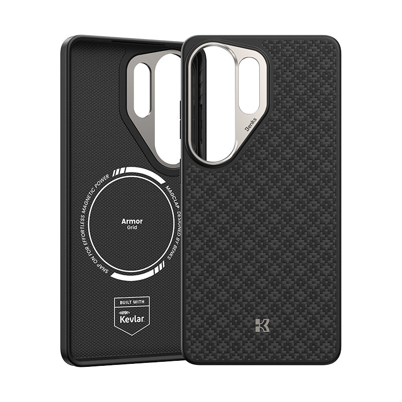 Galaxy S26 Ultra Kılıf M-Safe Şarj Özellikli Benks ArmorPro ArmorGrid Serisi Kevlar Kapak - Görsel 4