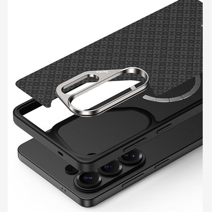 Galaxy S26 Ultra Kılıf M-Safe Şarj Özellikli Benks ArmorPro ArmorGrid Serisi Kevlar Kapak - Görsel 6