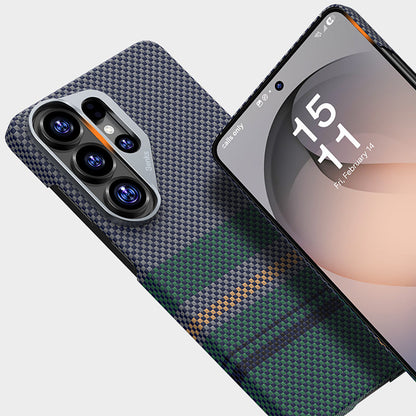 Galaxy S26 Ultra Kılıf M-safe Şarj Özellikli Karbon Fiber Tasarımlı Benks Aurora ArmorAir Kevlar Kapak - Görsel 7