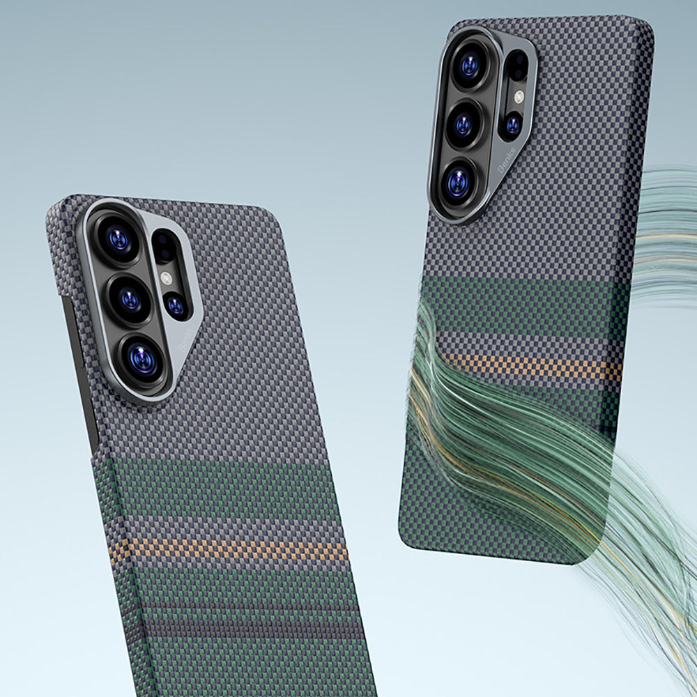 Galaxy S26 Ultra Kılıf M-safe Şarj Özellikli Karbon Fiber Tasarımlı Benks Aurora ArmorAir Kevlar Kapak - Görsel 8