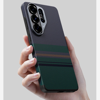 Galaxy S26 Ultra Kılıf M-safe Şarj Özellikli Karbon Fiber Tasarımlı Benks Aurora ArmorPro Kevlar Kapak - Görsel 8