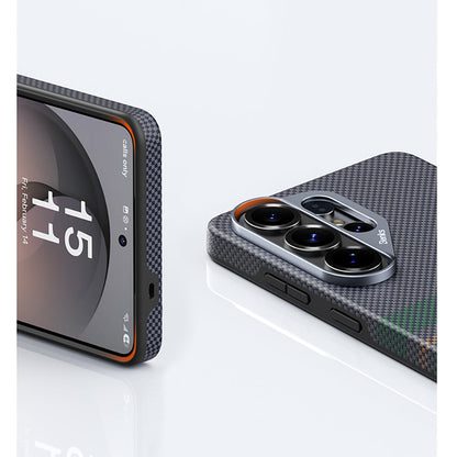 Galaxy S26 Ultra Kılıf M-safe Şarj Özellikli Karbon Fiber Tasarımlı Benks Aurora ArmorPro Kevlar Kapak - Görsel 11