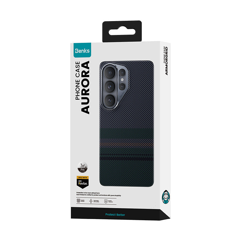 Galaxy S26 Ultra Kılıf M-safe Şarj Özellikli Karbon Fiber Tasarımlı Benks Aurora ArmorPro Kevlar Kapak - Görsel 12