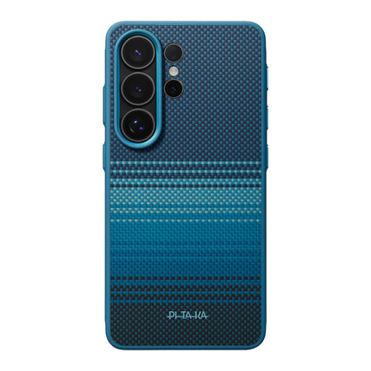 Galaxy S26 Ultra Kılıf M-safe Şarj Özellikli Pitaka Tactile Woven Sunset-Moonrise Aramid Cairn Serisi Kapak - Görsel 14