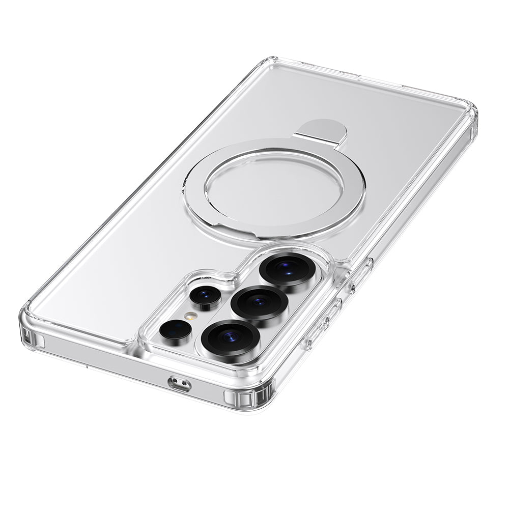 Galaxy S26 Ultra Kılıf M-safe Şarj Özellikli Raptic Air Stand Serisi Buzlu Transparan Tasarımlı Standlı Kapak - Görsel 7