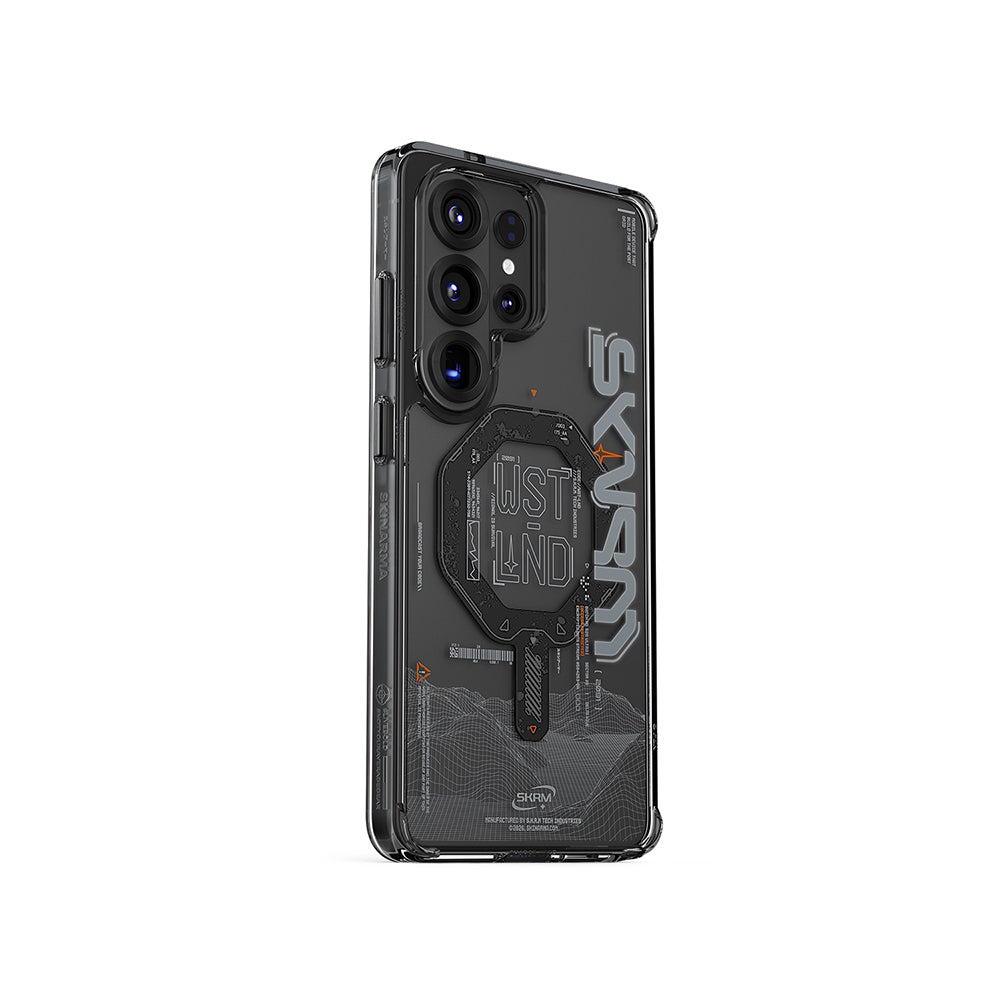 Galaxy S26 Ultra Kılıf M-safe Şarj Özellikli Yazı Desenli Airbag Tasarımlı Skinarma Sonix Kapak - Görsel 4