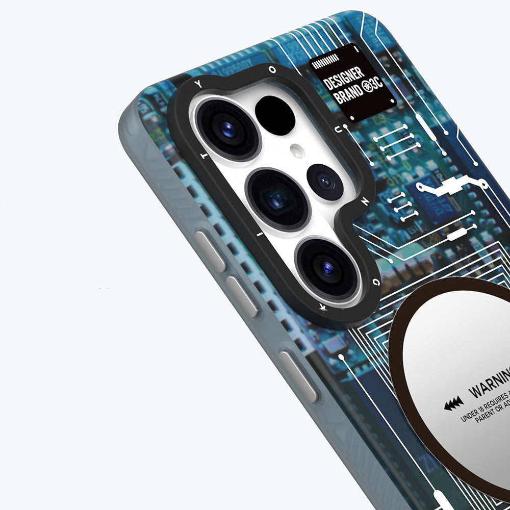 Galaxy S26 Ultra Kılıf M-safe Şarj Özellikli Youngkit 360 Derece Standlı Technology Serisi Kapak - Görsel 2