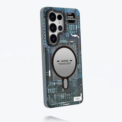 Galaxy S26 Ultra Kılıf M-safe Şarj Özellikli Youngkit 360 Derece Standlı Technology Serisi Kapak - Görsel 3