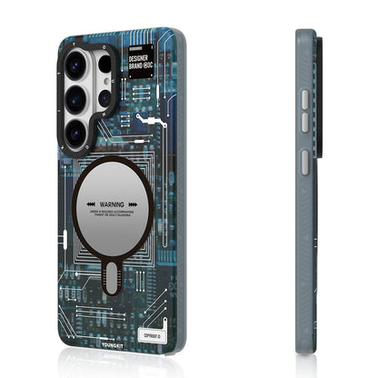 Galaxy S26 Ultra Kılıf M-safe Şarj Özellikli Youngkit 360 Derece Standlı Technology Serisi Kapak - Görsel 4