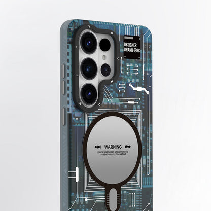 Galaxy S26 Ultra Kılıf M-safe Şarj Özellikli Youngkit 360 Derece Standlı Technology Serisi Kapak - Görsel 6