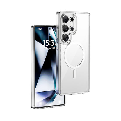 Galaxy S26 Ultra Kılıf Wiwu MCC-101 iShield Pro Serisi M-safe Şarj Özellikli Crystal Sert PC Kapak
