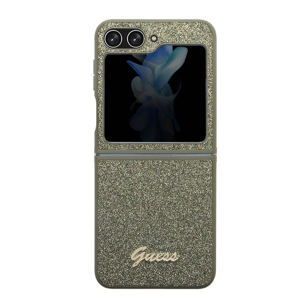 Galaxy Z Flip 5 Kılıf Guess Orjinal Lisanslı Yazı Logolu Glitter Flakes Kapak - Görsel 2