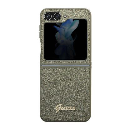 Galaxy Z Flip 5 Kılıf Guess Orjinal Lisanslı Yazı Logolu Glitter Flakes Kapak - Görsel 2